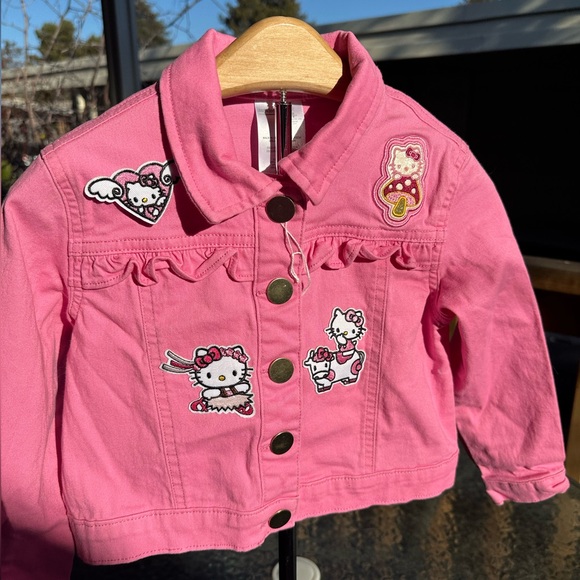 Pink Hello Kitty 365 Kids Jean Jacket Sz 4 - Picture 1 of 5